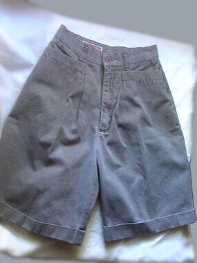 MAC KEEN Vintage 80s Stone Gray High Waist Cuff Shorts Junior Size Tiny Granola